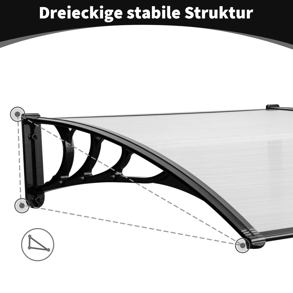 Window Door Awning Canopy Front & Back Porch Shade PC Cover Overhang Awning for Rainproof Sun Shade Snow Protection
