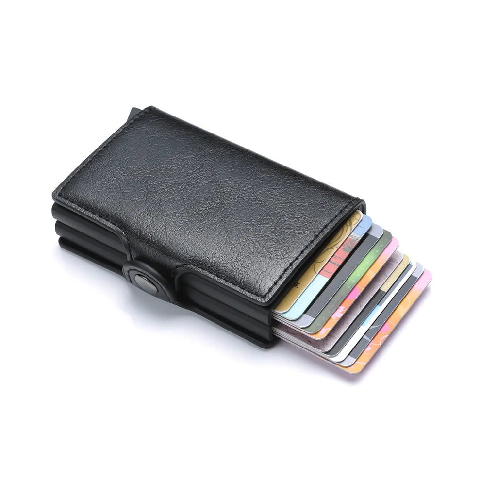 RFID Blocking Carbon Fiber Slim Card Wallet for Men, 14 Card Holder Minimalist Wallet