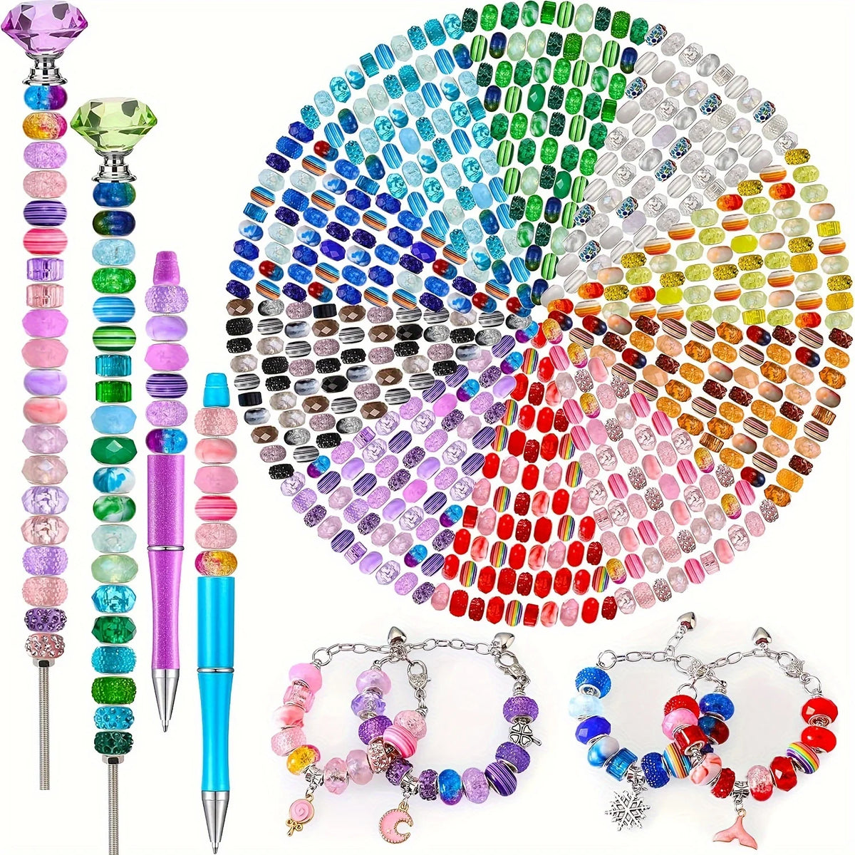 Multicolor Acrylic Spacer Beads, 12mm, 100 Pack