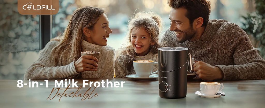 Electric Milk Frother Automatic Rotary Foamer for Coffee Cappuccino Latte Hot and Cold Foam Maker Split Type Milk Foamer