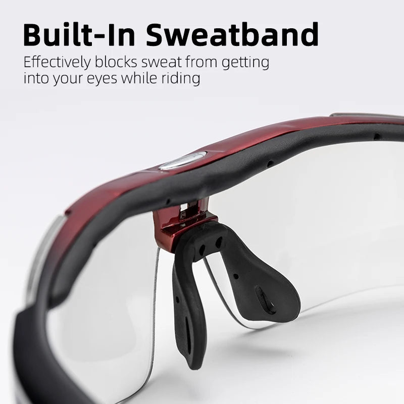 ROCKBROS Cycling Photochromic Glasses UV400 Protection Sunglasses Lightweight Bicycle Glasses Men Women Outdoor Sports Glasses