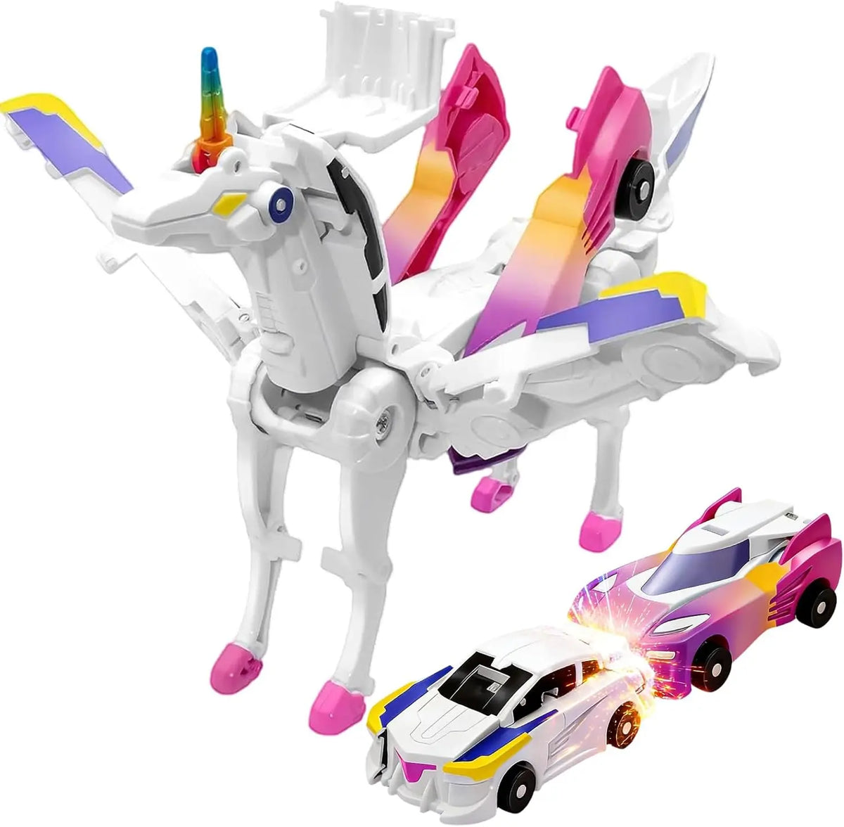 Magnetic Dinosaur Transformer Car Toy, 2-in-1 Transforming Cars for Kids, STEM Birthday Gift