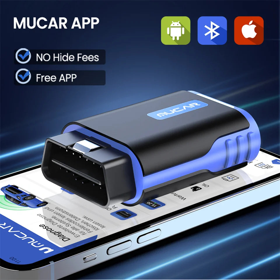 MUCAR Driverscan OBD2 Scanner Full System Car Diagnostic Tools 15 Resets Action Test Automotive Scan Tools 2025 Mucar Scanner