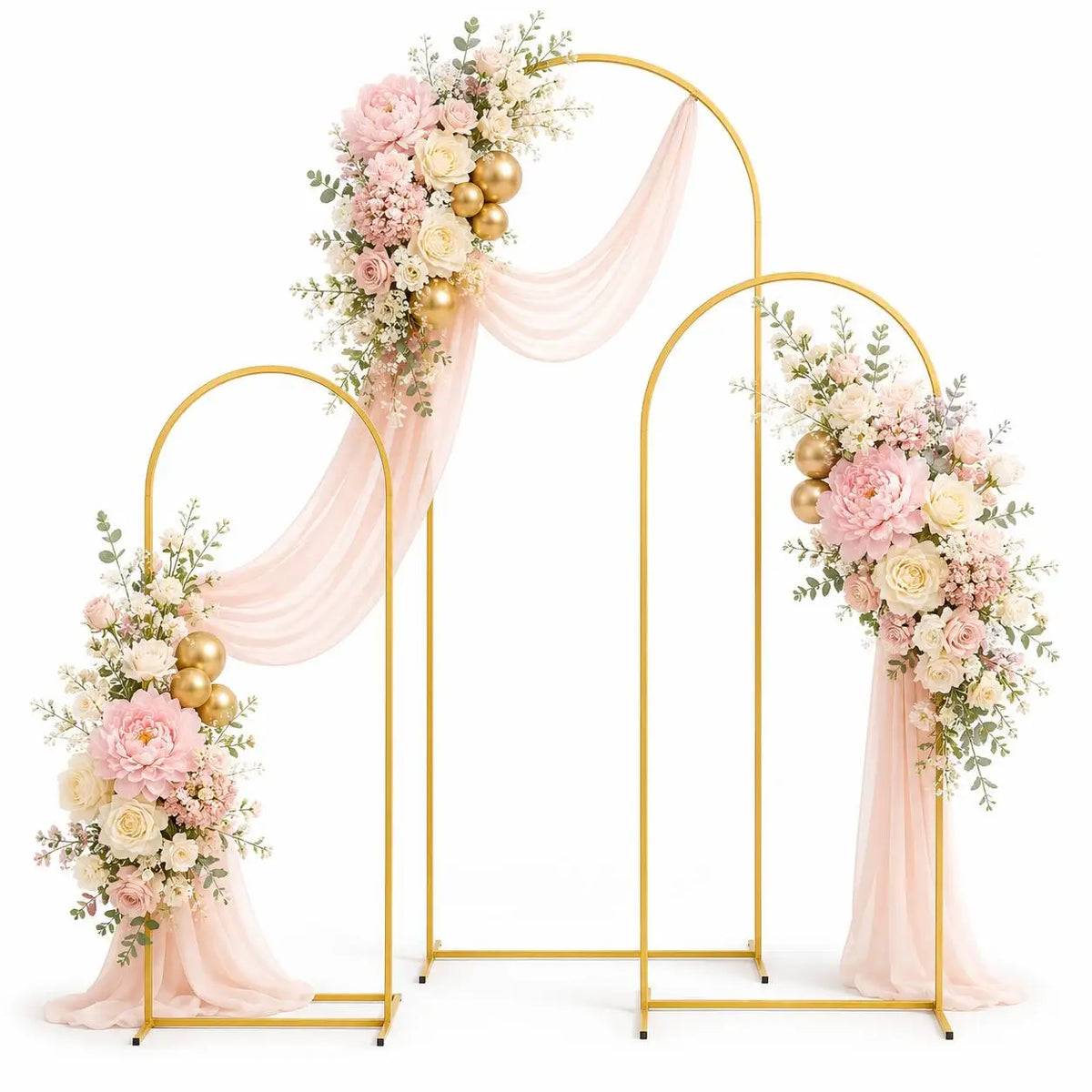 Gold Metal Arch Backdrop Stand Set, 3 Pieces