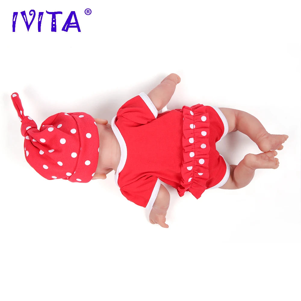 14-inch Full Body Silicone Reborn Baby Doll, Soft Lifelike Newborn Girl Doll