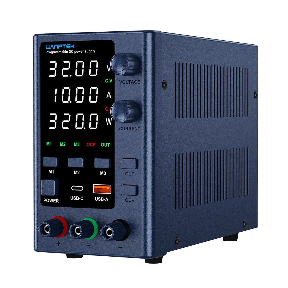 Wanptek Adjustable DC Power Supply 30V 10A, LED Lab Bench Voltage Regulator