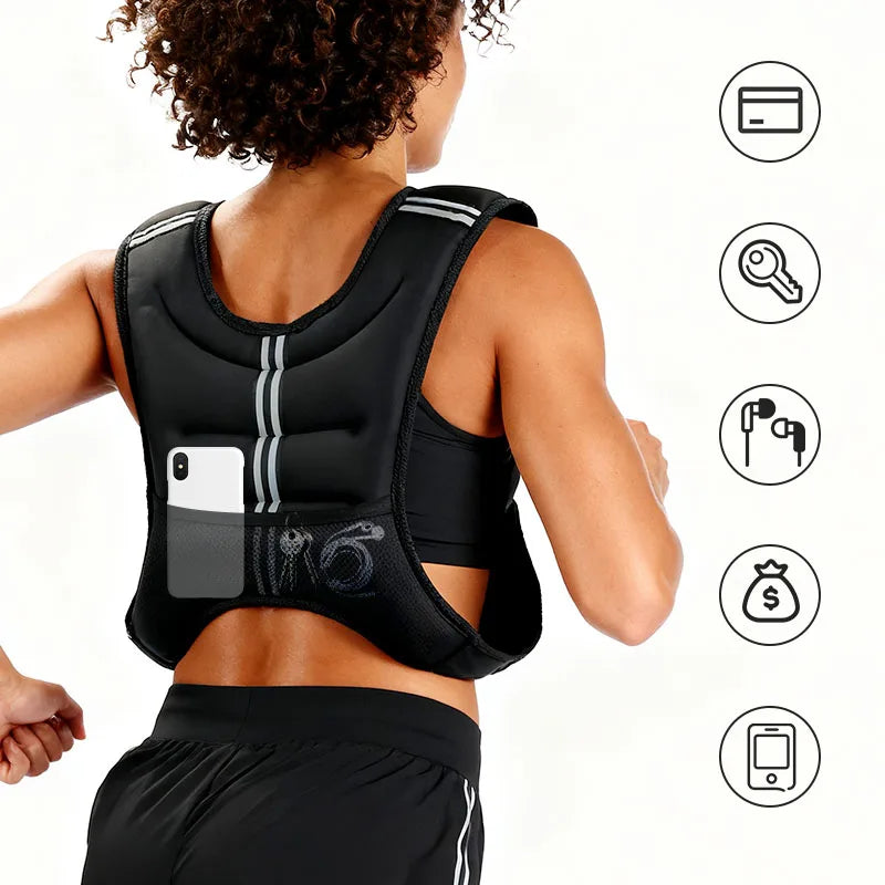 12 lb Weighted Vest with Reflective Stripe for Workouts
