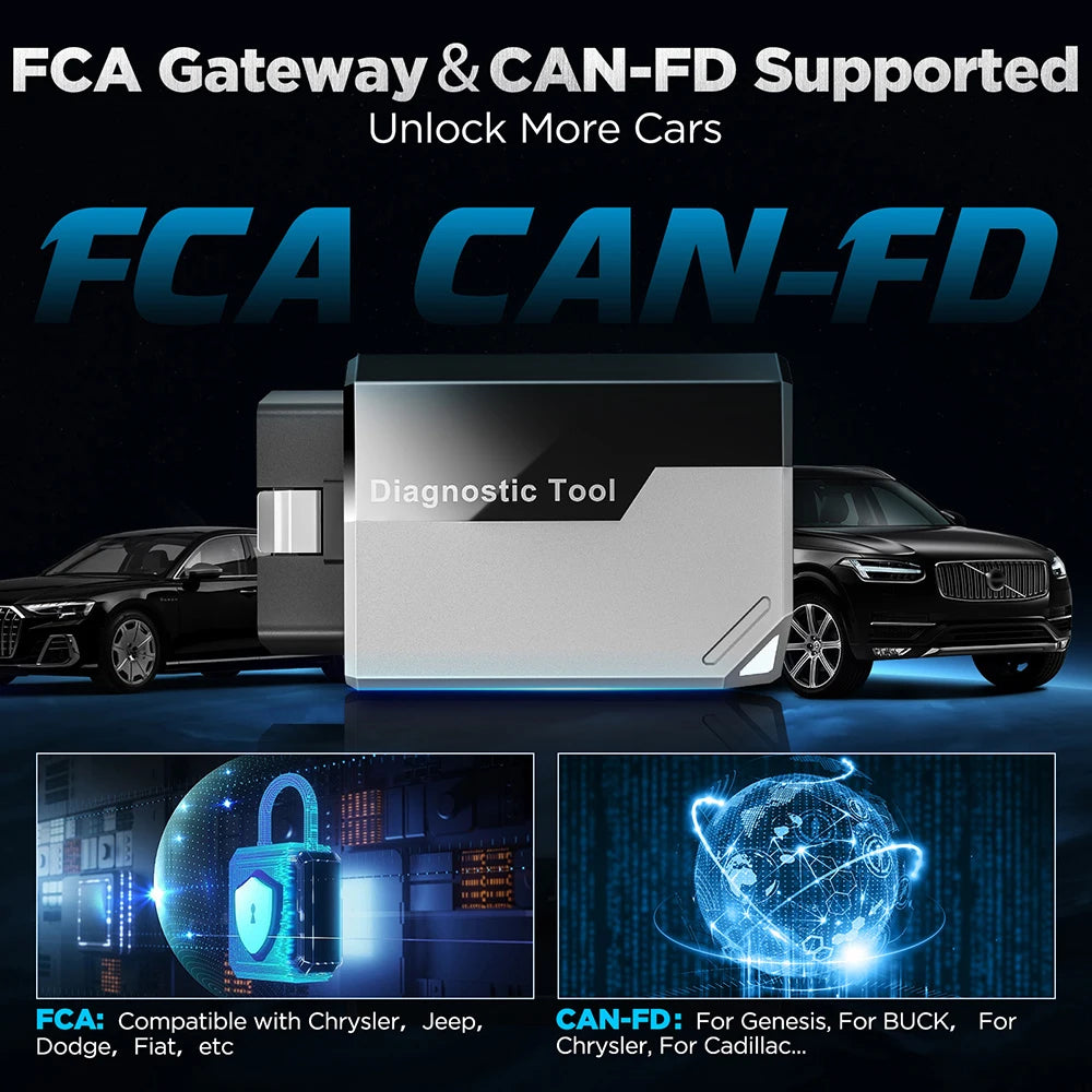 OBD2 Scanner all system auto car scanner 15 Reset Active Test CANFD FCA Autoauth
