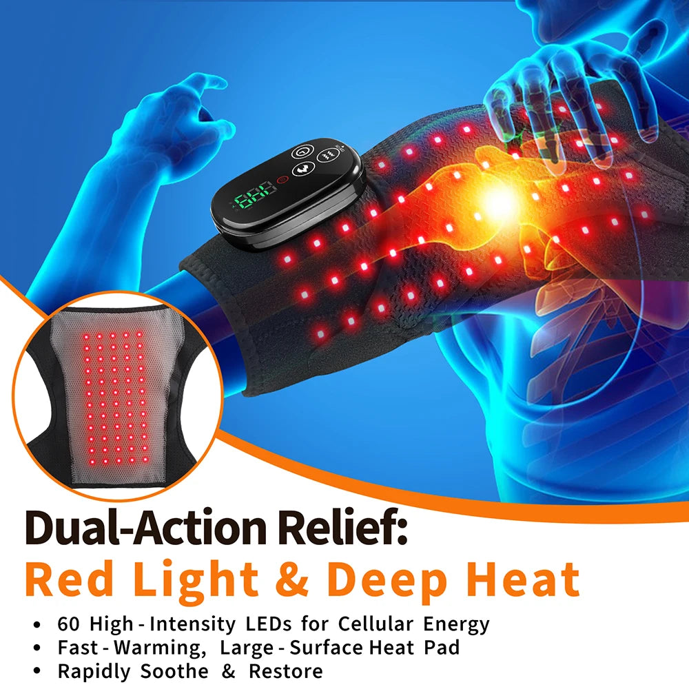 Heated Shoulder Brace and Massager, Adjustable Electric Heating Wrap for Shoulder and Arm