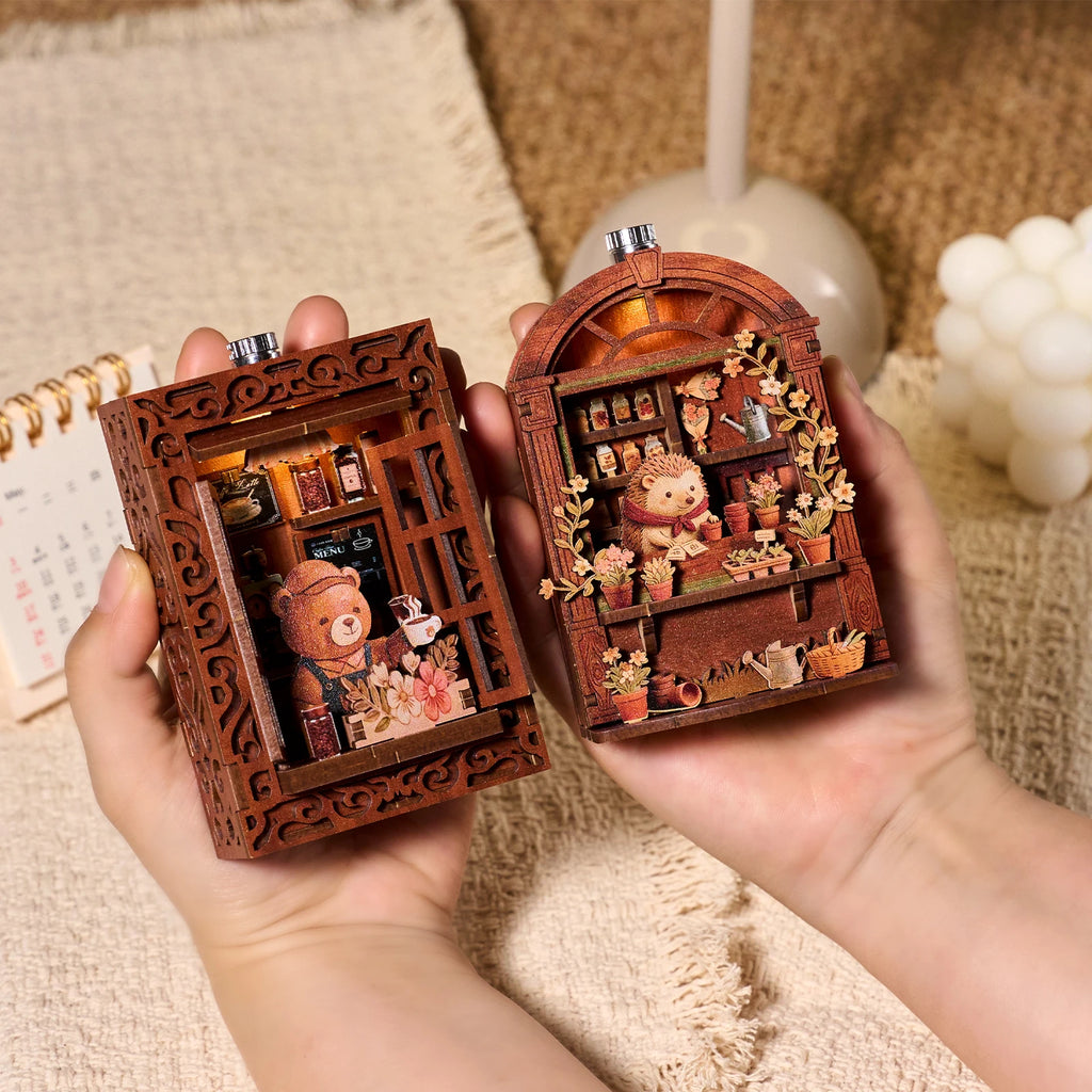 Fridge Magnet DIY Book Nook Kit 3D Puzzle Toy Dollhouse Shop Animal Mini House Furniture Creative Assembly Model Decoration