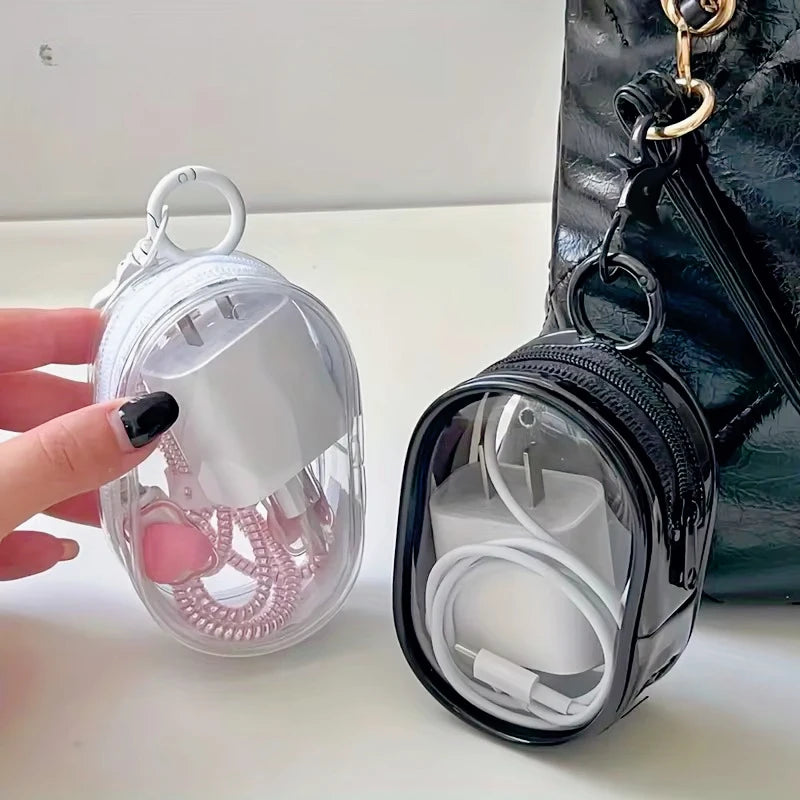 Mini Clear Zipper Pouch with Keychain Loop