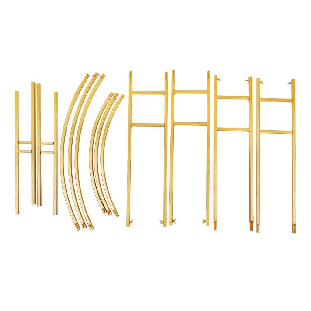 Gold Round Arch Backdrop Stand 2.2m Large Wedding Party Decor with Double Tube for Flowers Balloons Heavy Duty Steel Frame