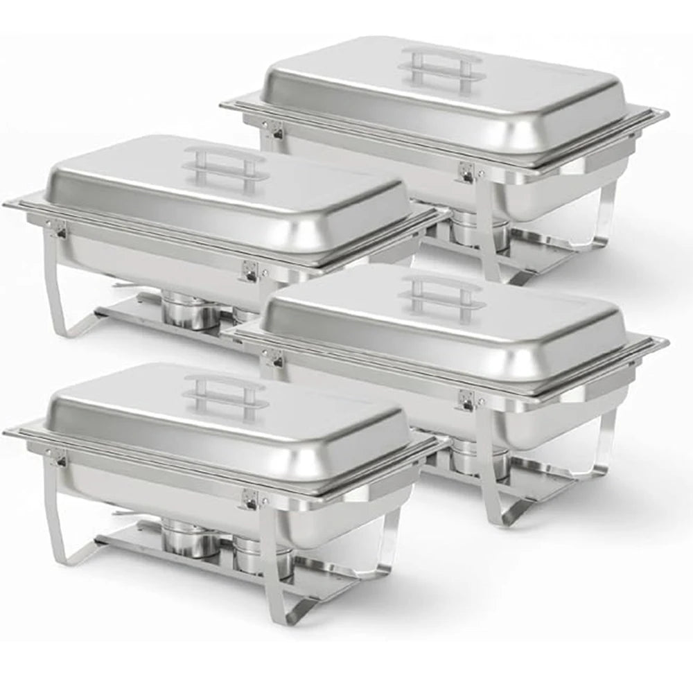 Chafing Dish Buffet Set 8QT Electric Stainless Steel 2/4/6Pack Full Size Pans Food Warmer Chafing Fuel Holder for Party Catering