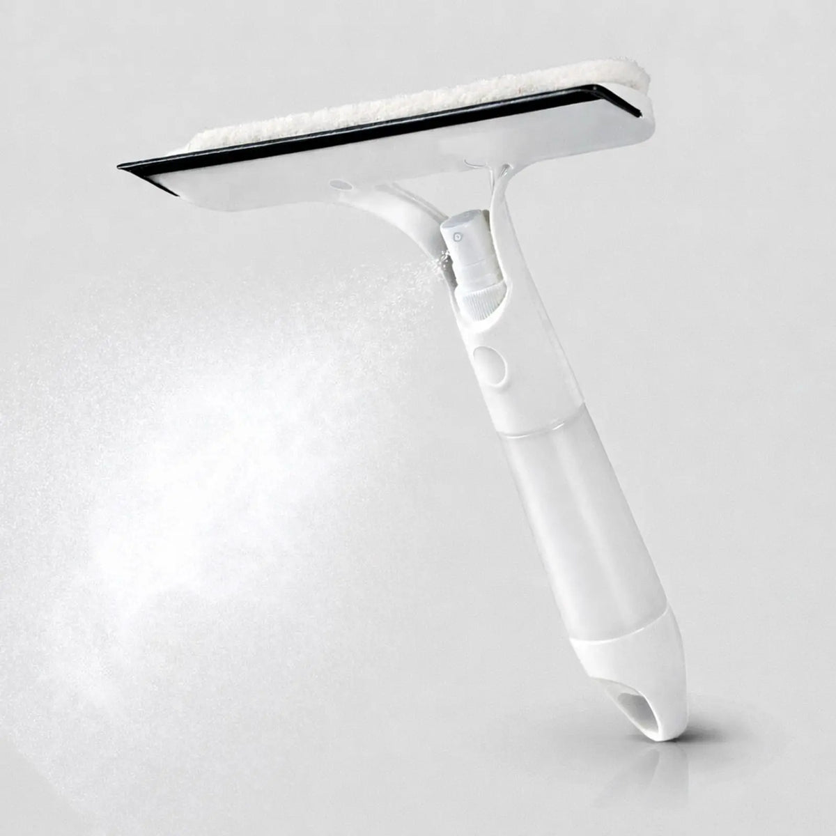 3 in 1 Integrated Window Squeegee with Spray Bottle Multifunctional Handheld Glass Cleaning Tool with Microfiber Scrubber and Silicone Blade Refillable Window Cleaner for Mirrors Shower Doors Tiles Car Windows Multiple Colors