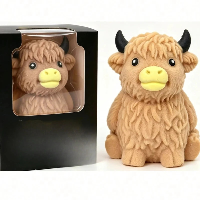 Highland Cow Squishy Toy, Slow Rebound Stress Relief Fidget