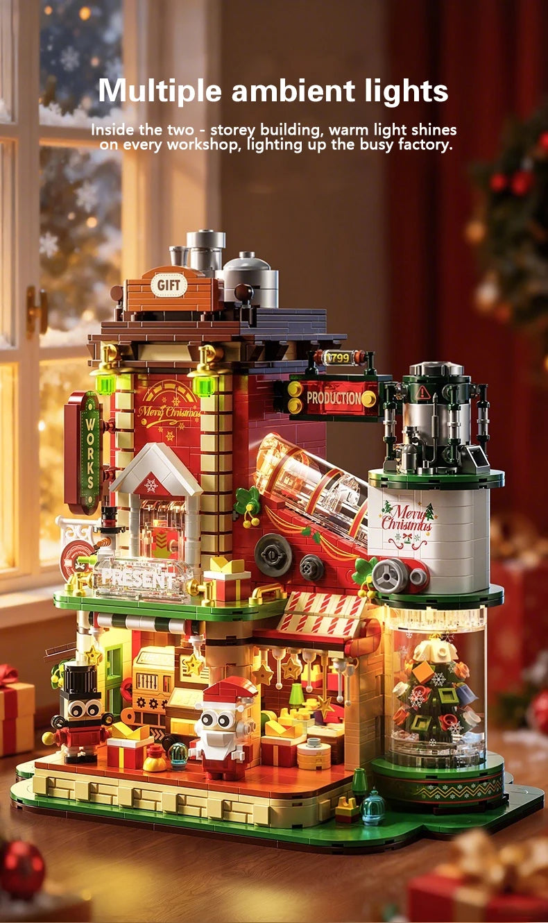 KAVOWORLD Christmas Present Factory House Building Blocks Set 2782PCS DIY Assembly Bricks Toy for Christmas Gift Home Decoration