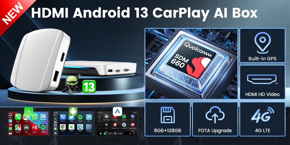 2026 CarlinKit Android TV Box LITE CarPlay Android Auto Wireless USB Adatper Support Netfilx Youtube Spotify For Car Multimedia