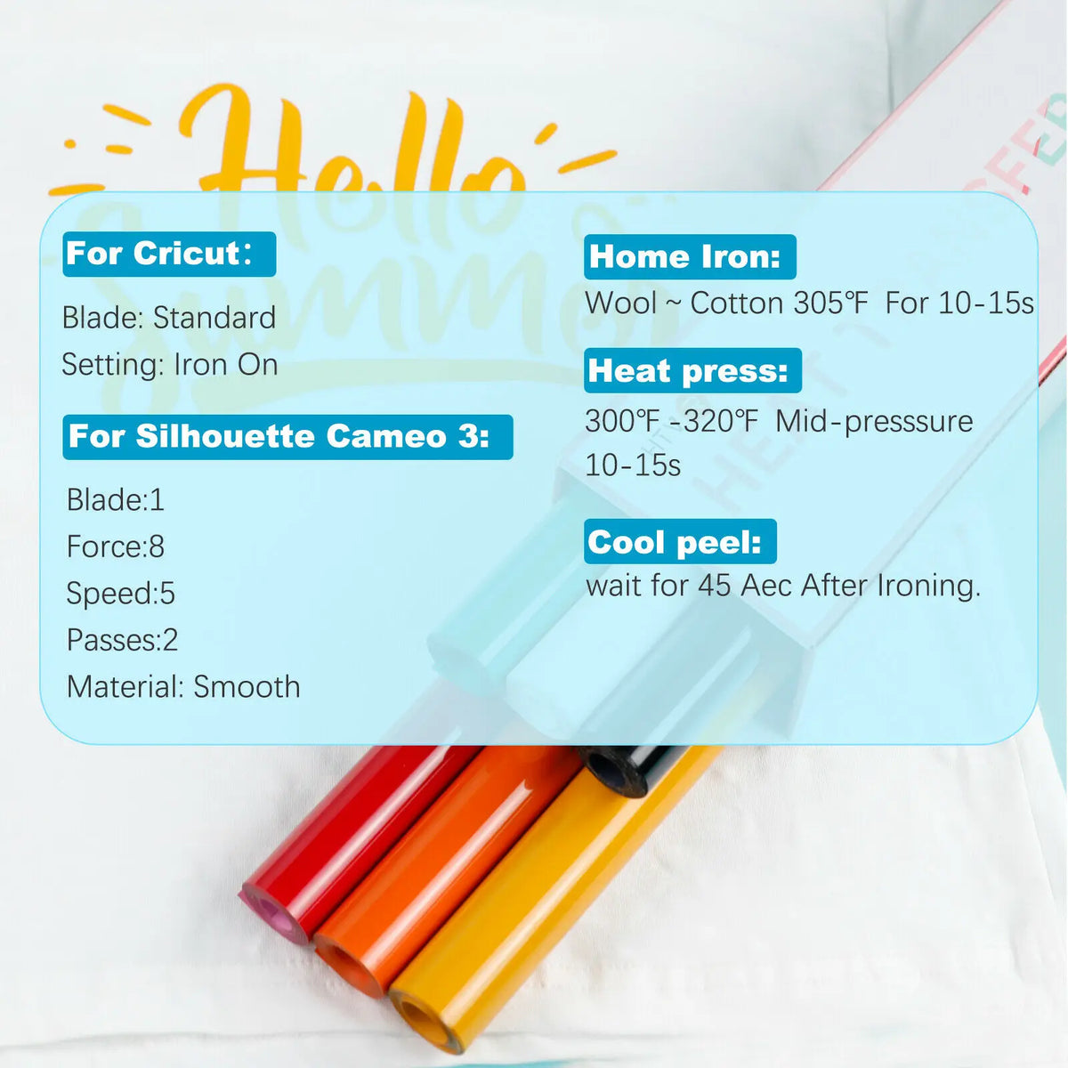 HTVRONT 12/6 Pack 12inX5ft Multi Colors Heat Transfer Vinyl Roll for Cricut T-shirt Printing DIY Iron on HTV Film Christmas Gift