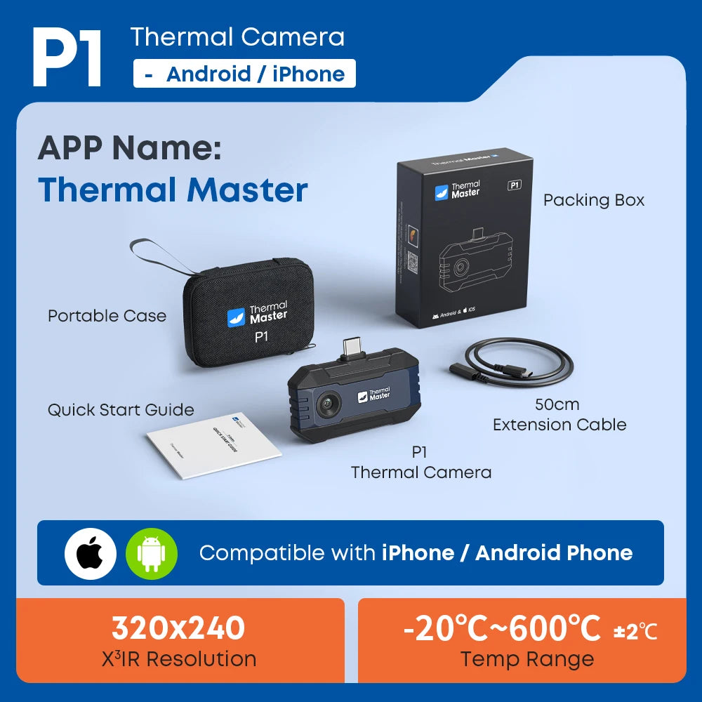 P1 USB-C Thermal Camera for Phones, 320x240