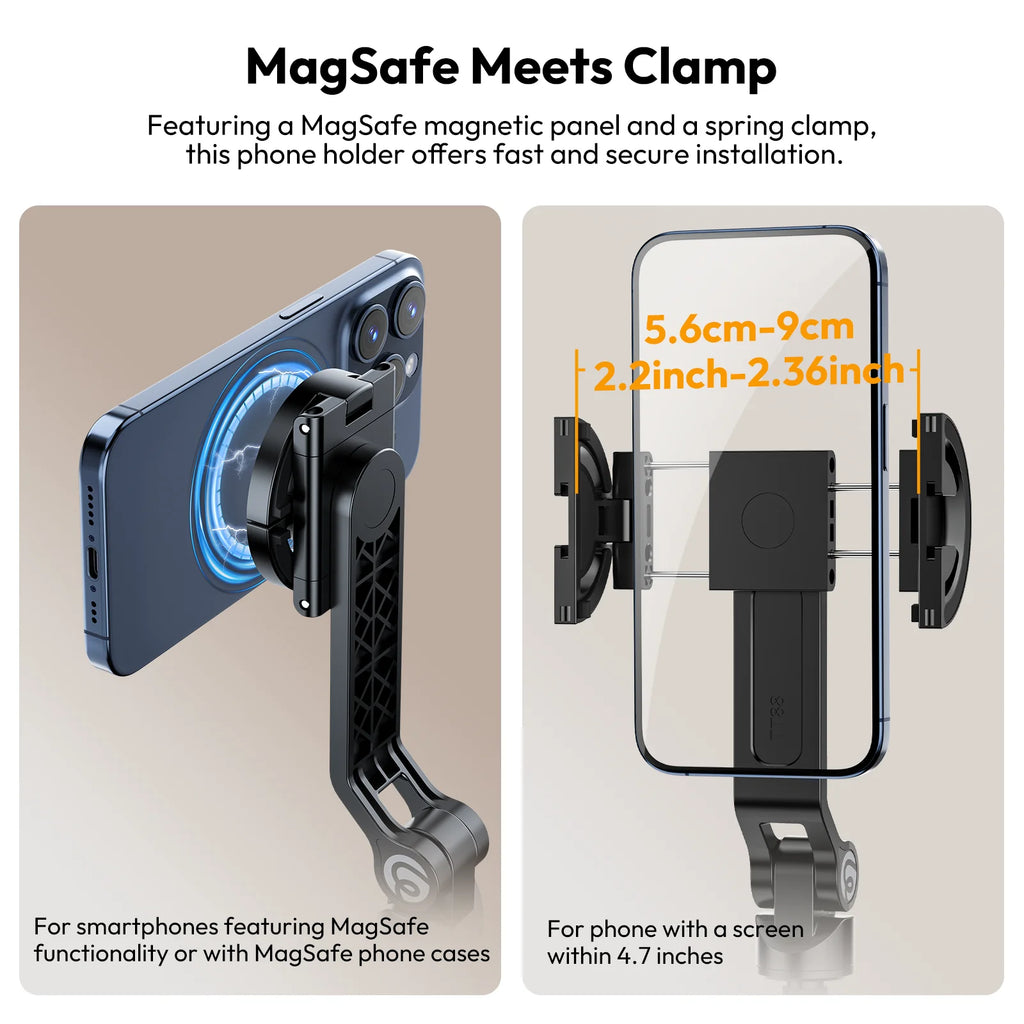 Ulanzi TT88 Overhead Desktop Phone Tripod with Magnetic Clamp, Flexible Arm Stand