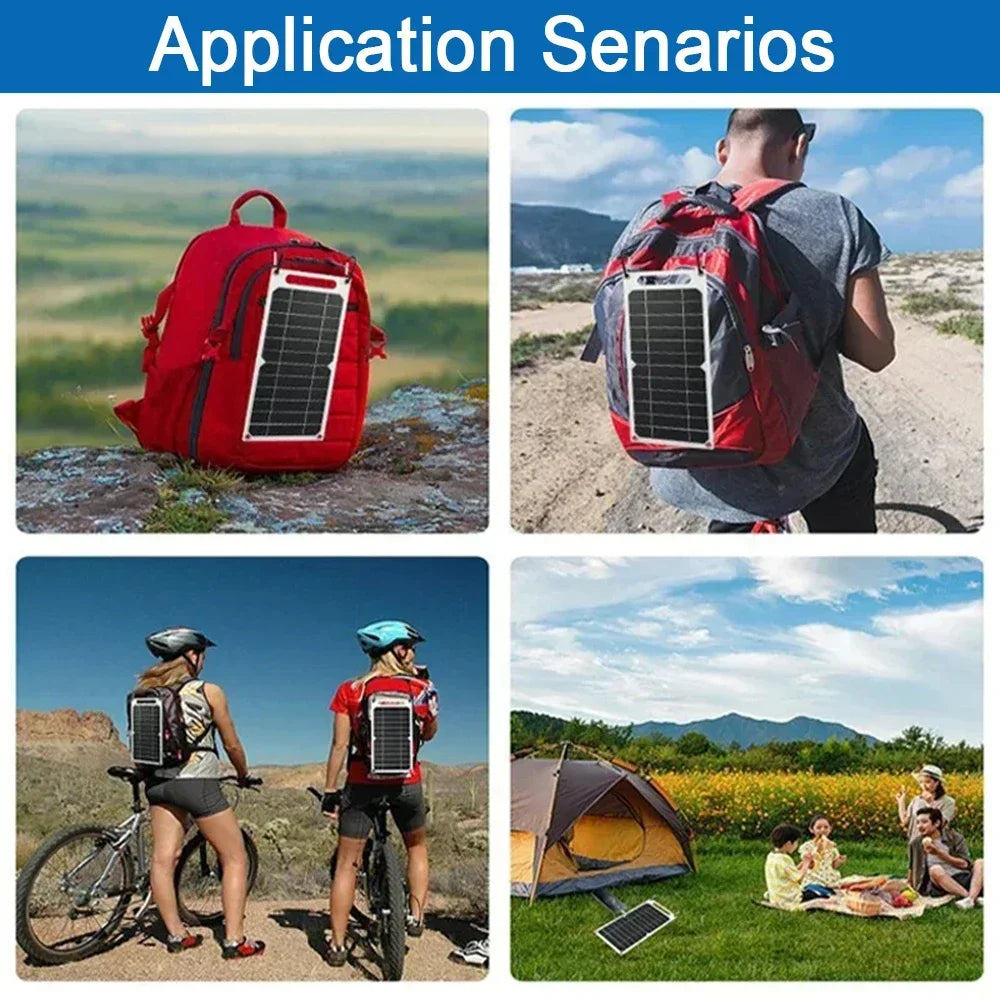 30W Lightweight Flexible Solar Panel Kit, Free Mini Solar Regulator, Complete Hooks & Suction Cups Accessories