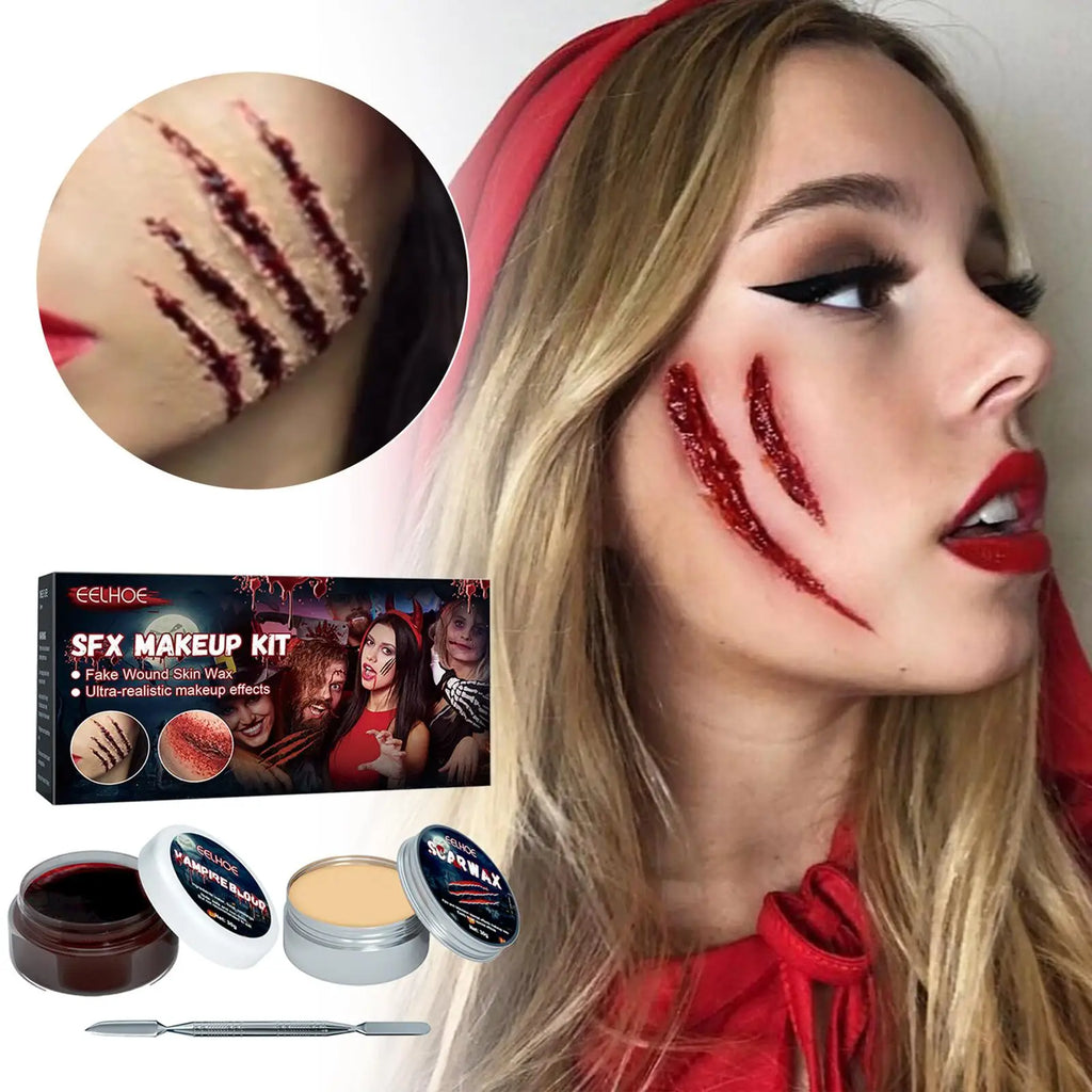 Halloween  Skin Wax Plasma Makeup Kit Scars Wax Special Effects Stage Fake Wound Skin Wax Fake Blood