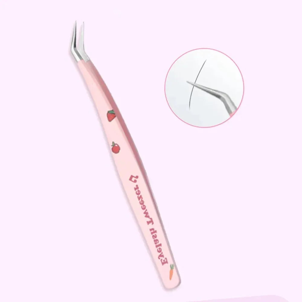 6-Piece Stainless Steel Eyelash Extension Tweezers Set, Anti-Static Precision Lash Tweezers