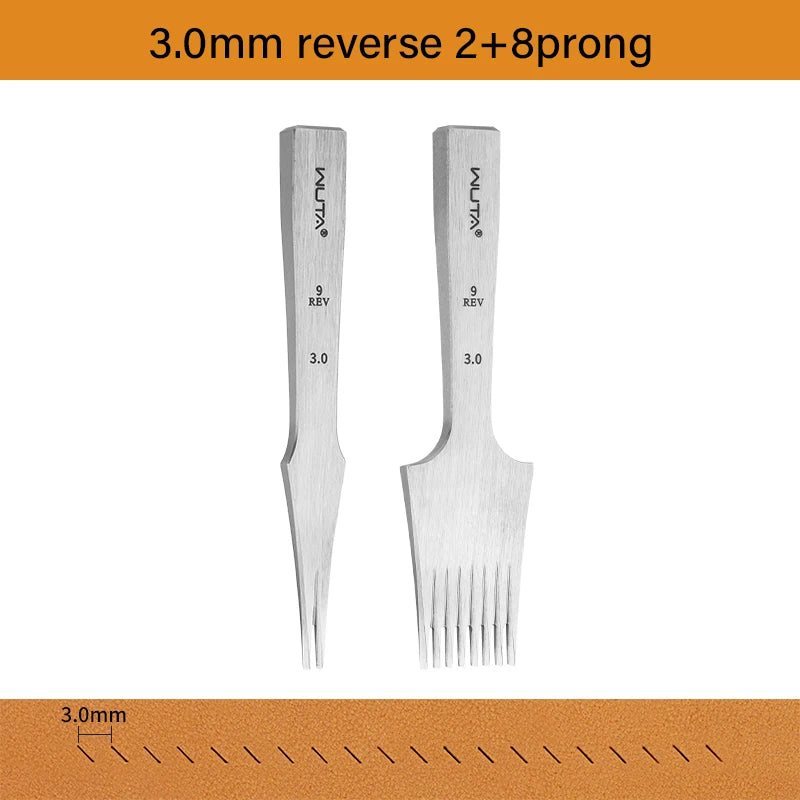 WUTA 1PC Professional Sharp Leather Chisel Punch French Style Pricking Iron Punching Tool High Polish DIY Leather Craft Tools
