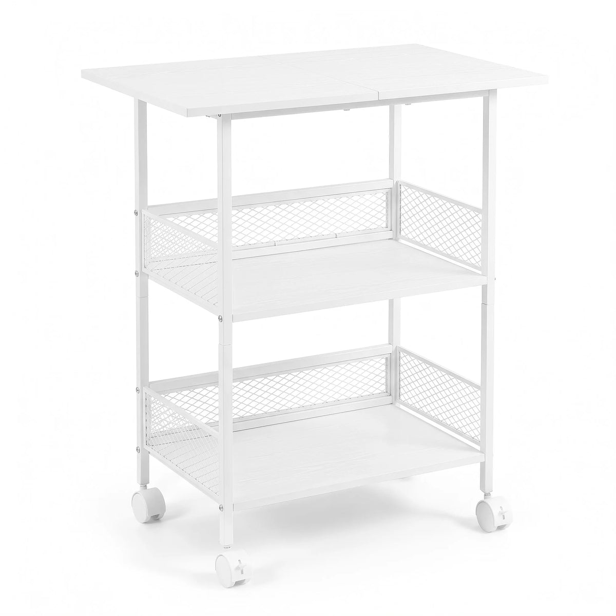 3-Tier Printer Stand with Storage Shelves, Mobile Heavy Duty Rolling Rack on Wheels for Large Printers, Black Industrial MDF and Iron, Home Office