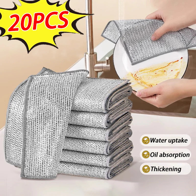 Double-Sided Steel Wire Dish Cleaning Cloths