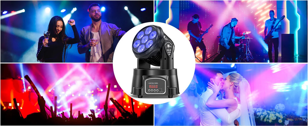 2Pcs/Set 105W Beam Moving Head Lights 7x15W RGBW LED Stage Lights DMX512 Spot Lights For DJ Disco KTV Wedding Party
