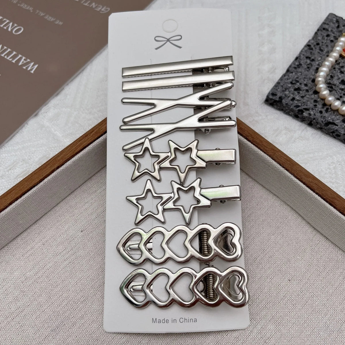 Silver Metal Duckbill Hair Clips
