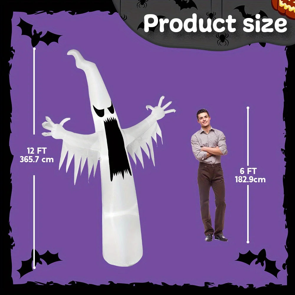 Halloween 12 ft Inflatable Scary Ghost with LED Lights