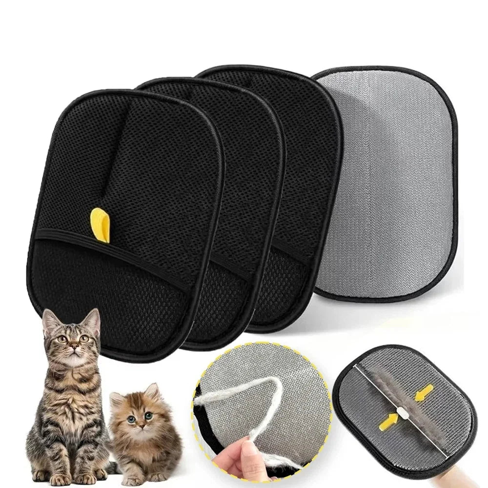 Reusable Double-Sided Pet Grooming Gloves, Hair and Fur Removal for Pets, Carpets and Upholstery