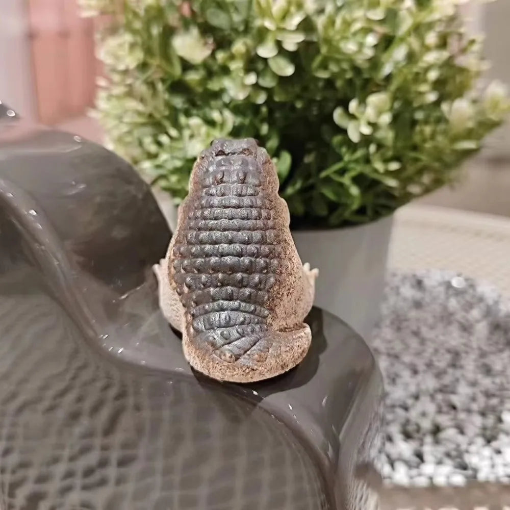 1PC Boutique Tea Pet Small Crocodile Tea Pet Ornament Handmade Tea Ceremony Tea Game Financial Tea Table Gift