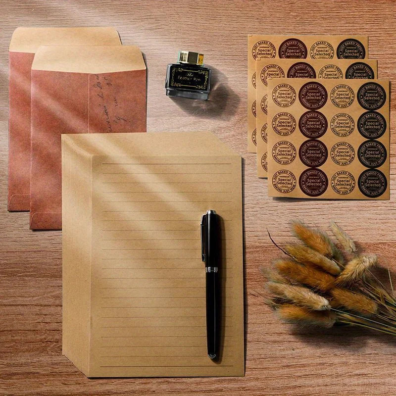 10-Pack Vintage Kraft Paper Envelopes, Self-Adhesive Blank Invitation Envelopes