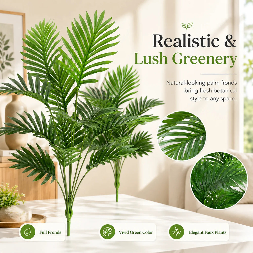 Artificial Palm Fronds, UV-Resistant Faux Tropical Leaves