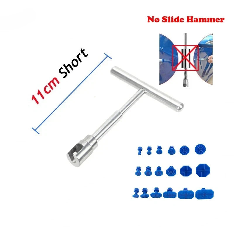Universal Car Dent Puller Metal T Dent Repair Tool Auto Repair Sheet Metal Kit Slide Hammer Reverse Hammer Glue +18pcs Glue Pull