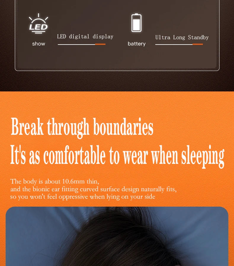 SK Ultra-thin Sleep Headphones 5.3 Wireless Bluetooth Headset Invisible Earbuds Hidden In Ear Button Sports Earphones Waterproof
