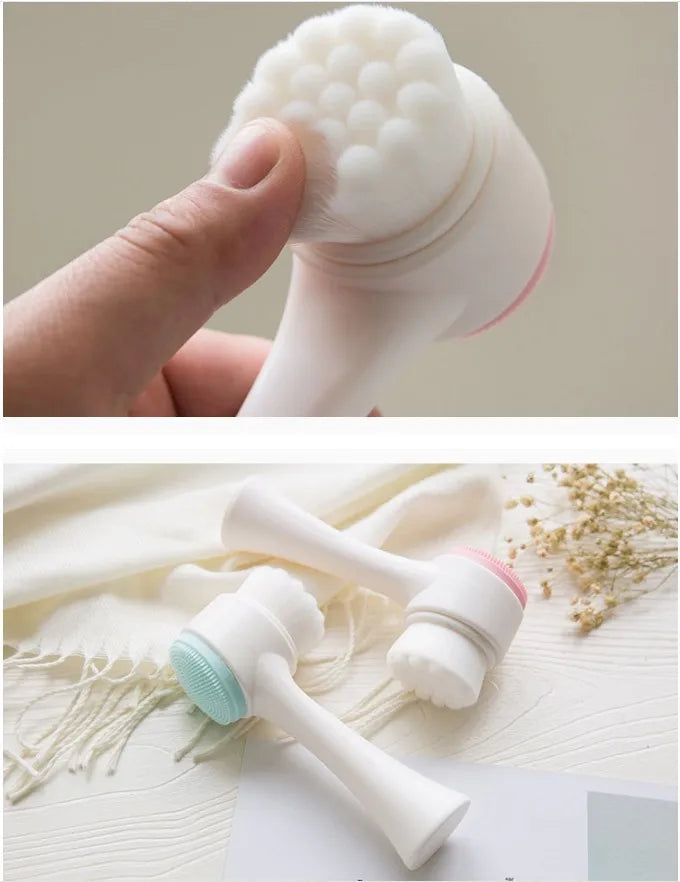 Double-Sided Silicone Facial Cleansing Brush