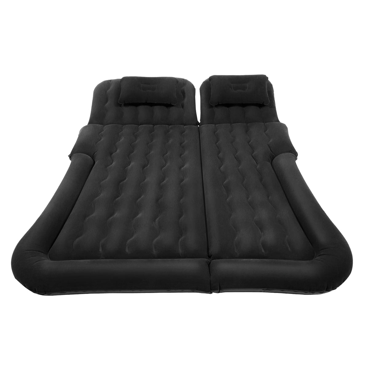 Inflatable Car Back Seat Air Mattress, Foldable Flocked Travel Bed with Pump