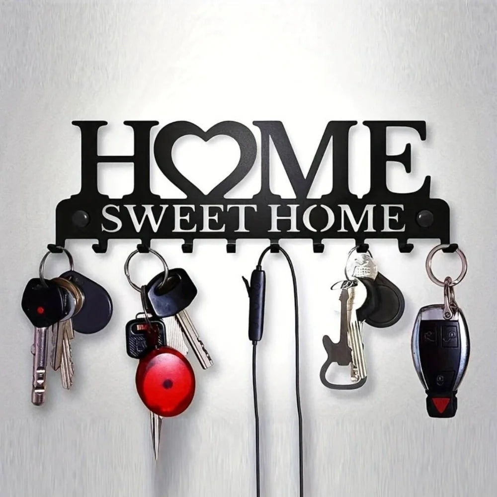 Metal Wall-Mount Key Holder Rack – Home Sweet Home Design