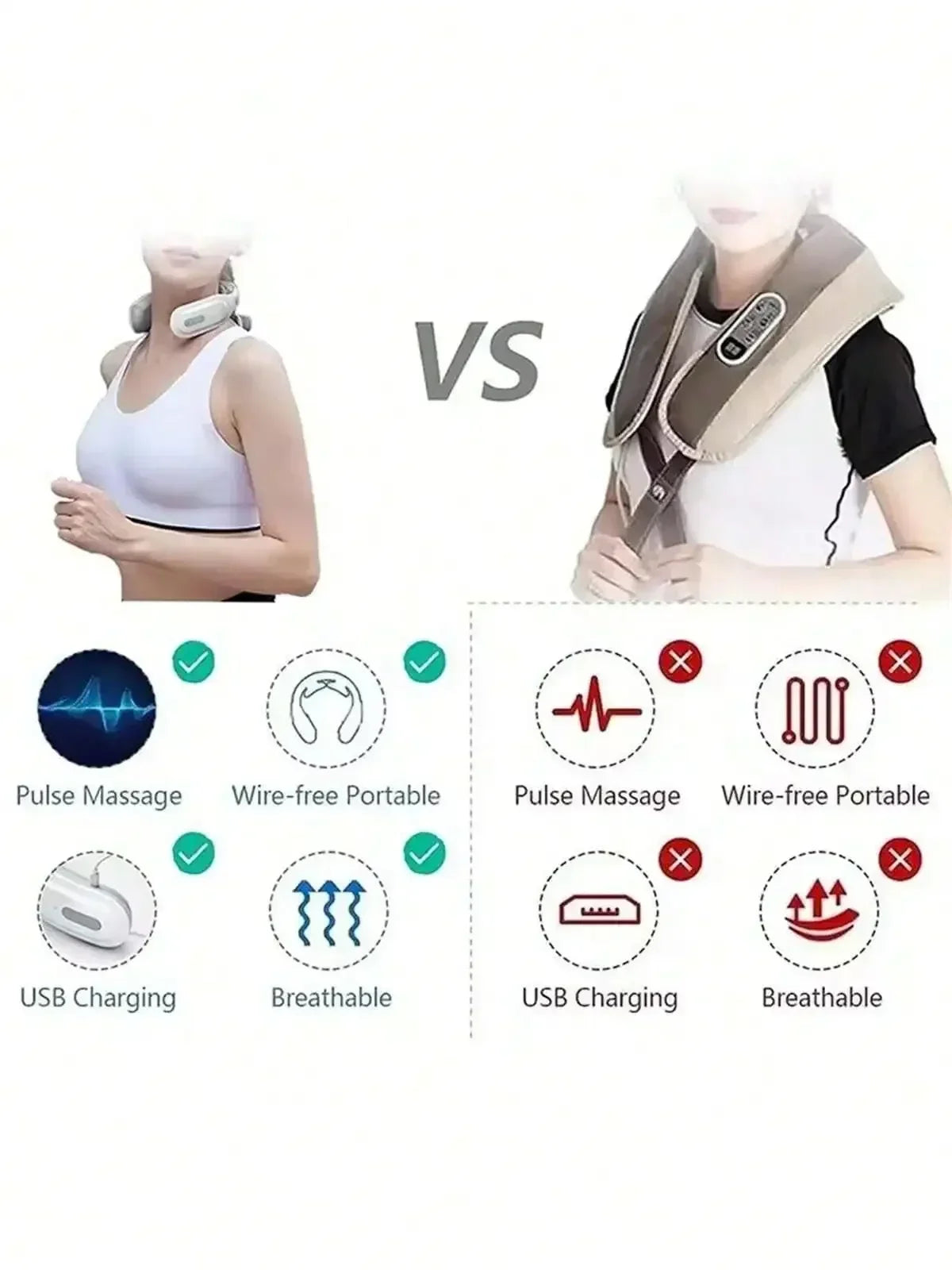 1 Pc Smart Portable Neck Shoulder Massager, Rechargeable Electric Massage Machine, for Home & Office Daily