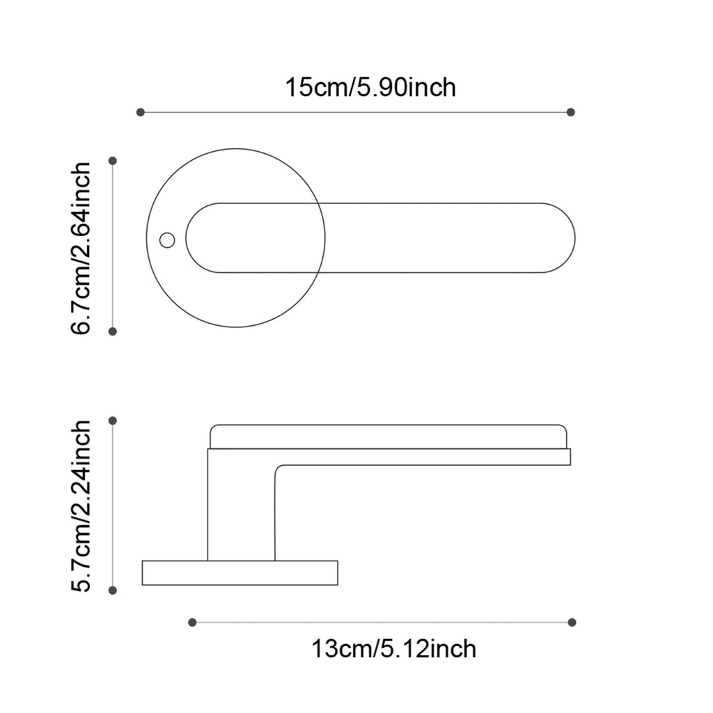 Viladepot Privacy Door Handle Keyless Reversible Door Lock Hardware Door Lever Bedroom Bathroom Left&Right Door Knob