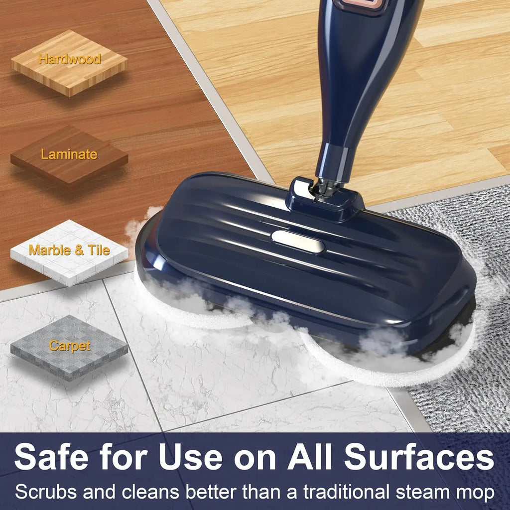 INSE VM6 Steam Mop Cleaner with Rotating Mop Pad 1300W Powerful Floor Steamer 10 in 1 Lightweight Spin Mop for Home Hardwood Laminate Tile