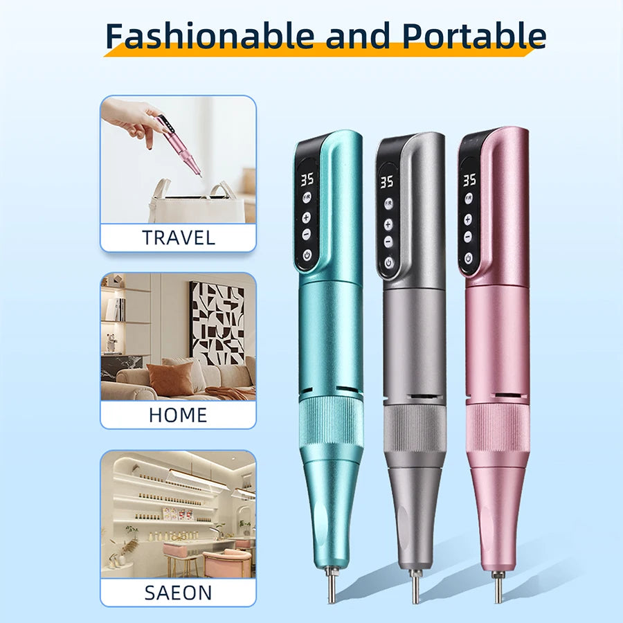 Portable Electric Nail Drill, USB Powered, Professional Electric Nail File Kit, Suitable For Acrylic & Gel Nails - Easy Manicure & Polishing - Efficient & Easy-To-Use Nail Care Tool, Nail Polishing & Shaping Tool, Suitable Fo