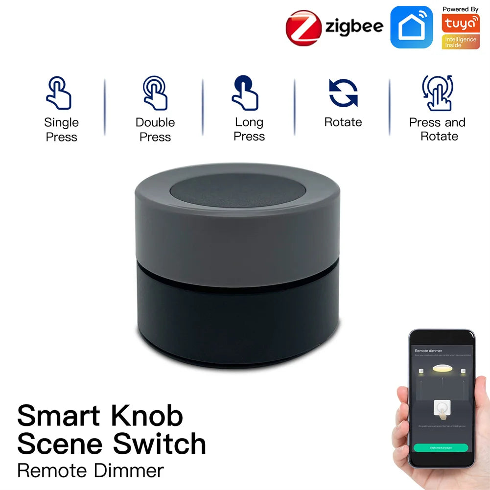 MOES Zigbee Smart Knob Switch, Wireless Scene Controller for Home Automation
