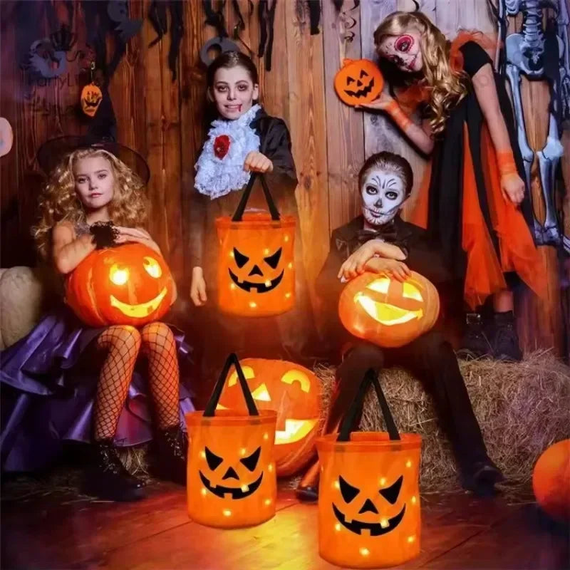 Halloween LED Light-Up Pumpkin Candy Bag