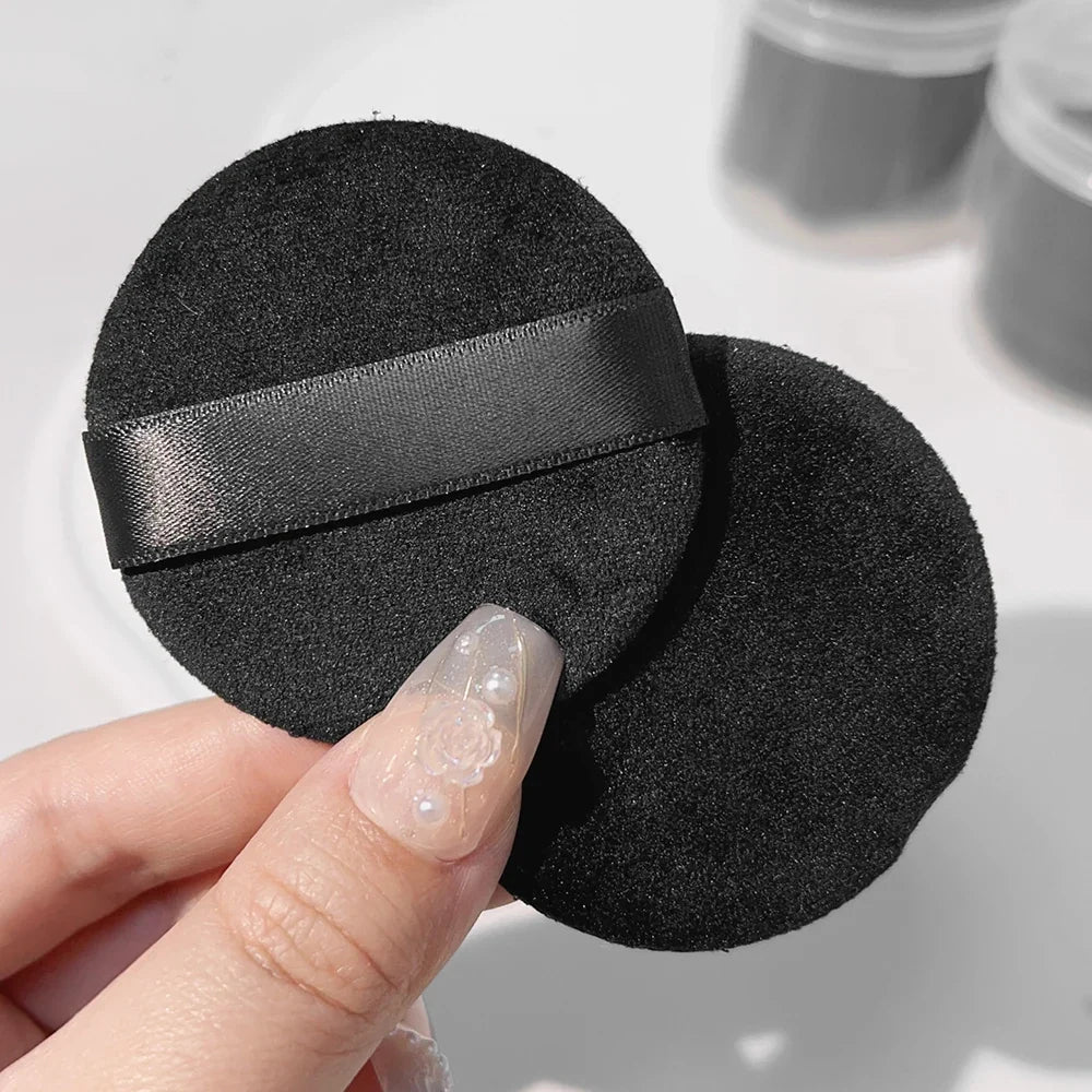 1/20pcs Black Velvet Cosmetic Puff with Box Loose Setting Powder Puffs BB Cream Foundation Powder Pad Beauty Makeup Tools