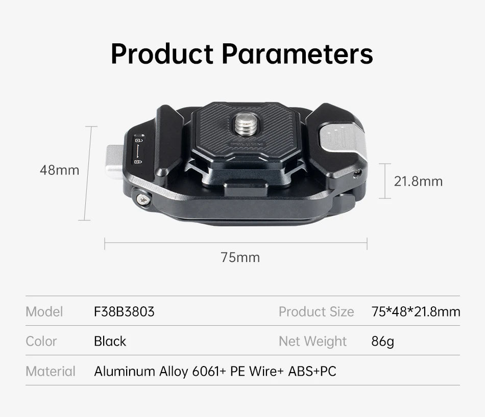 Ulanzi Falcam F38 Quick Release Shoulder Strap /Backpack Base /Kit V2 Compatible With F38 PD Fotopro PGY Quick Release Plate